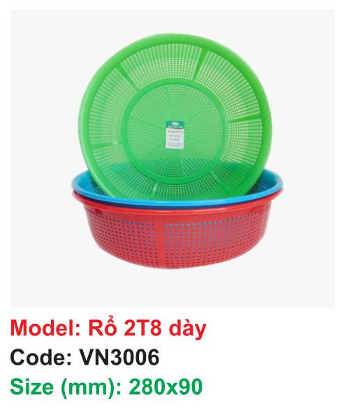 Rổ 2T8 dầy - VN3006 - 280x90