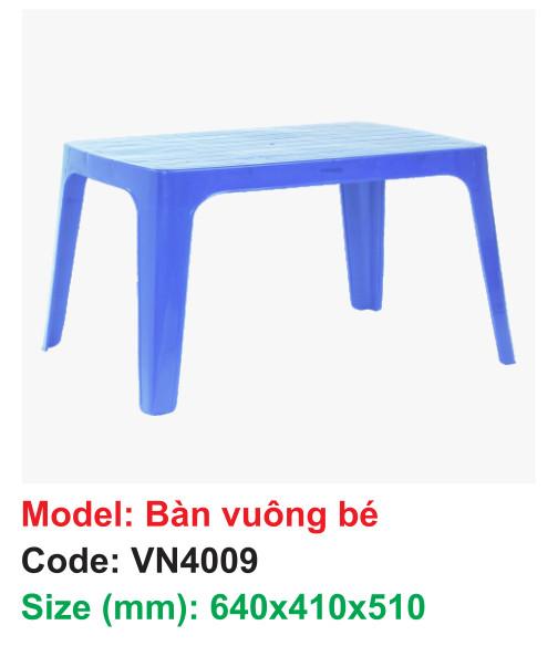 Bàn vuông bé VN4009 640*410*510